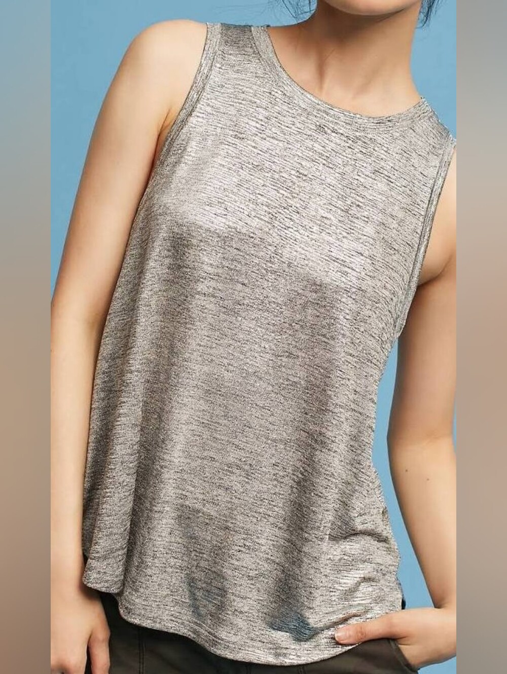 Deletta Anthropologie Metallic Tank Top